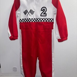 Children's Racing Bodysuit in Red and White